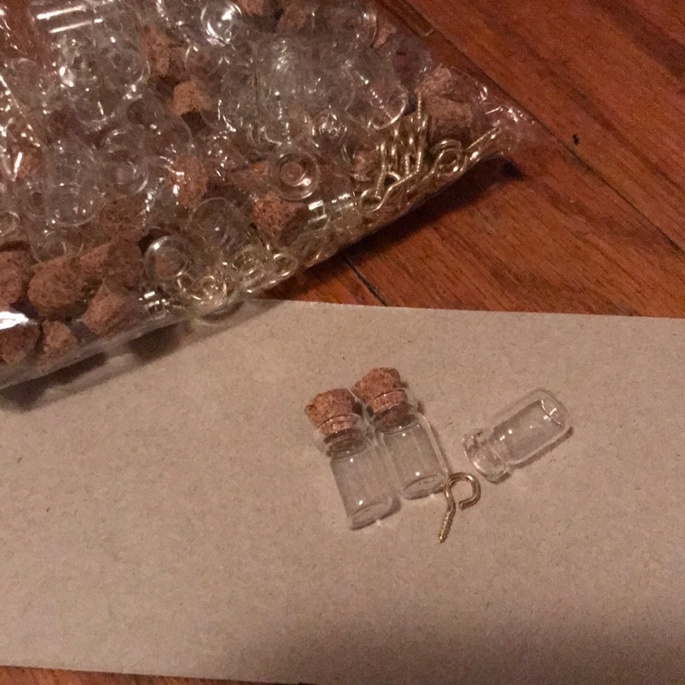 Mini bottles with cork, and screws